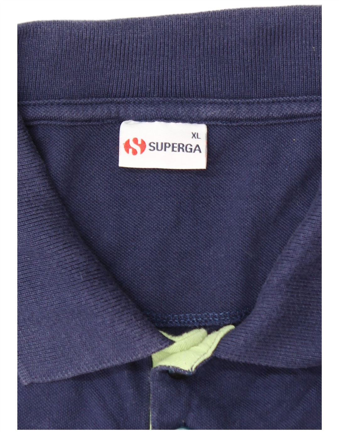 Chłopięca koszulka polo SUPERGA 15-16 lat XL, granatowa, bawełniana w bloki kolorów