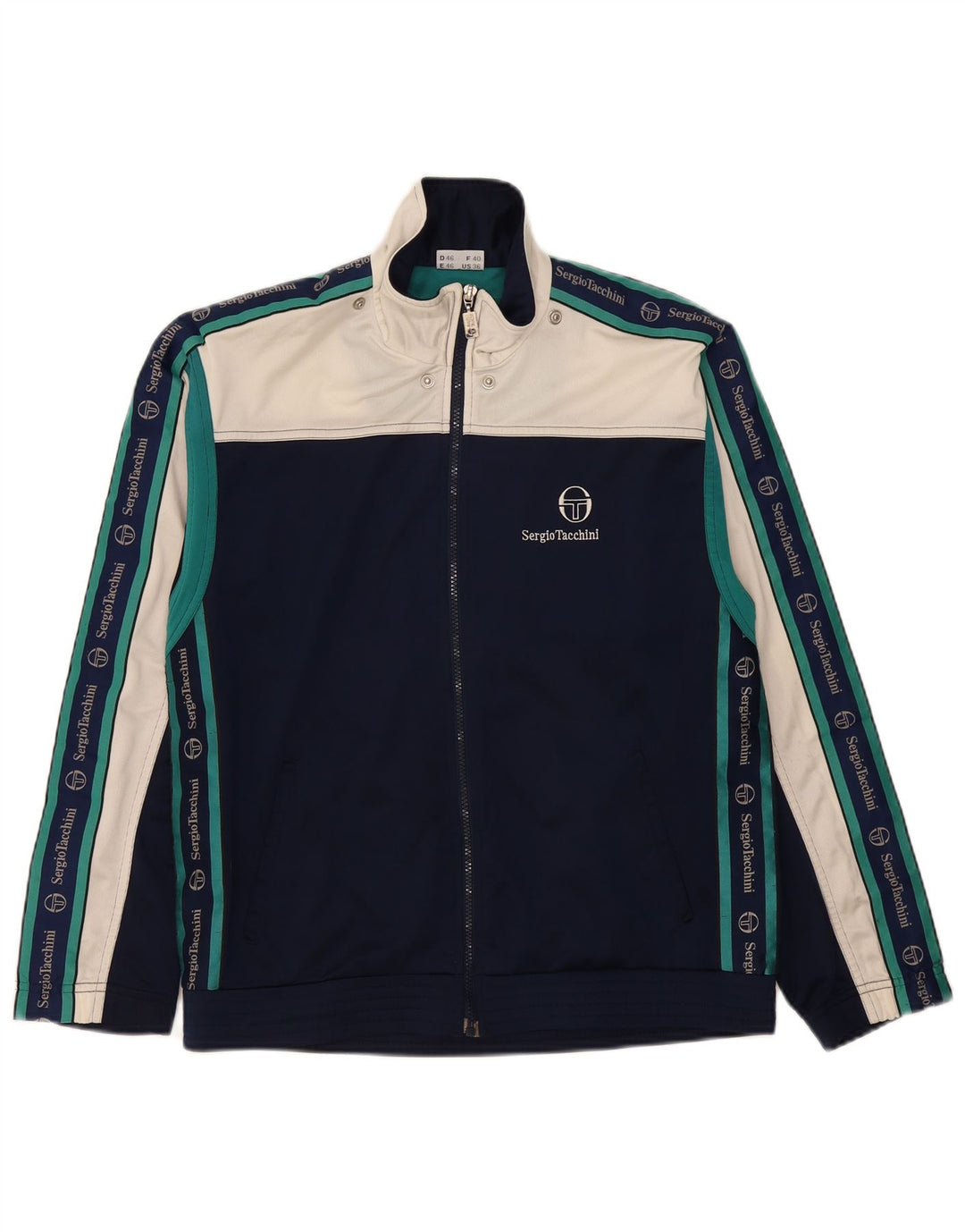 Męska kurtka dresowa Sergio Tacchini IT 46, mała, granatowa, z blokami kolorów