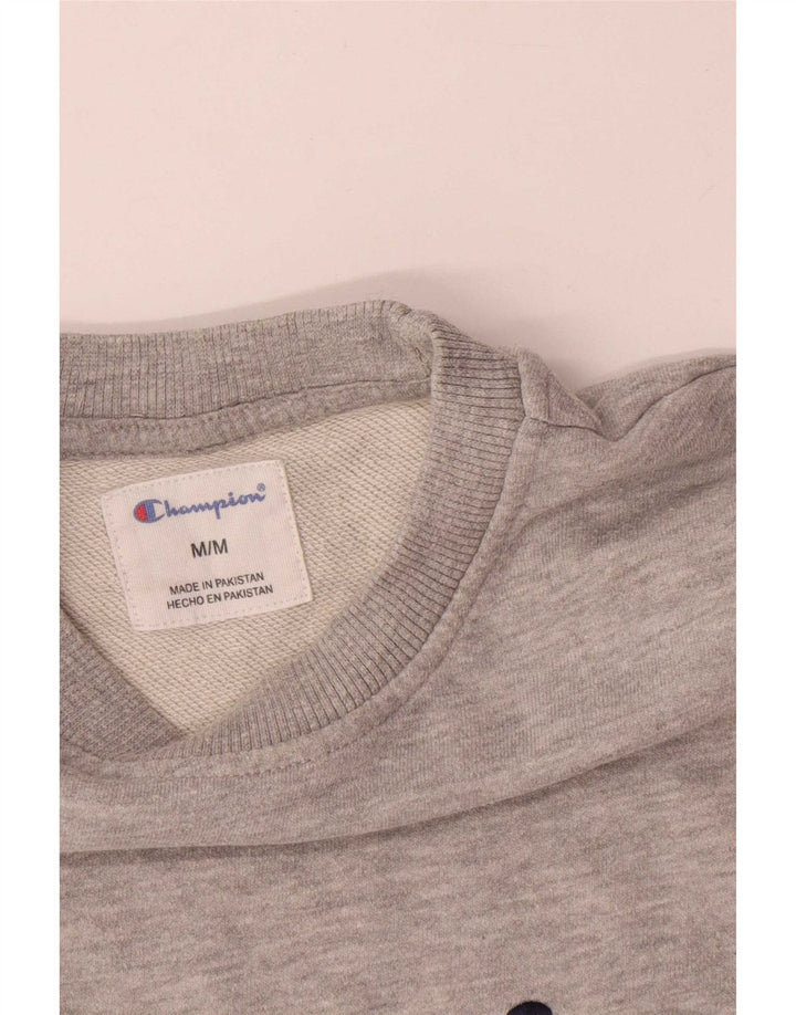 Męska bluza z grafiką Champion, średnia szara, nakrapiana bawełna