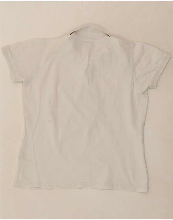 AVIREX Womens Polo Shirt UK 14 Large White Cotton