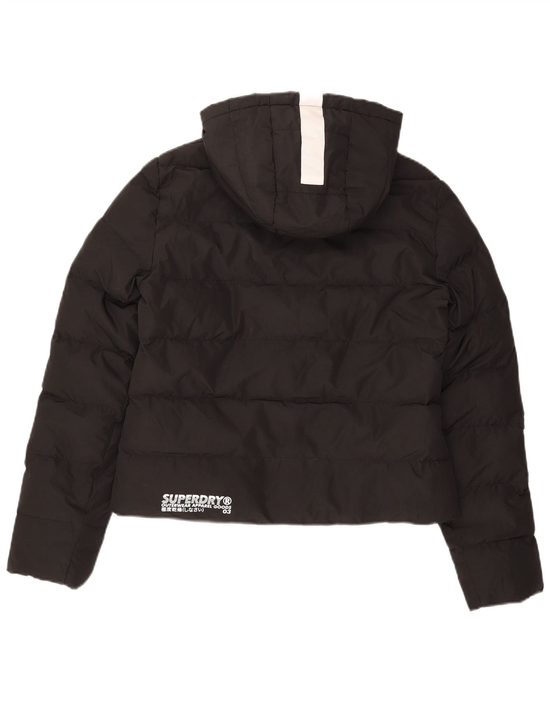 Damska wyściełana kurtka oversize Superdry z kapturem UK 8, mała czarna