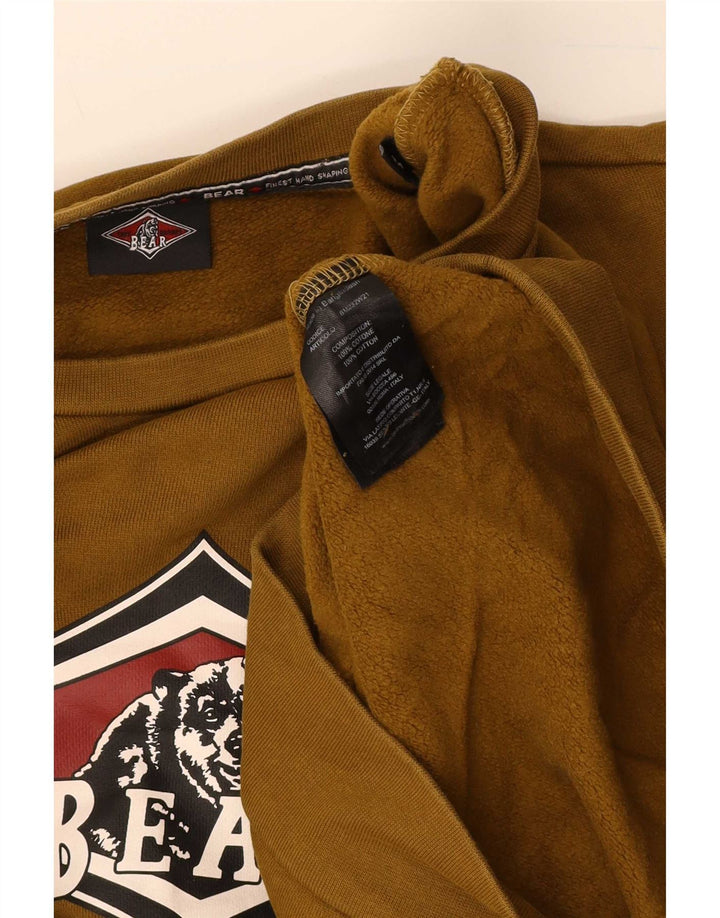 Bear Męska bluza graficzna Jumper Medium Khaki Cotton