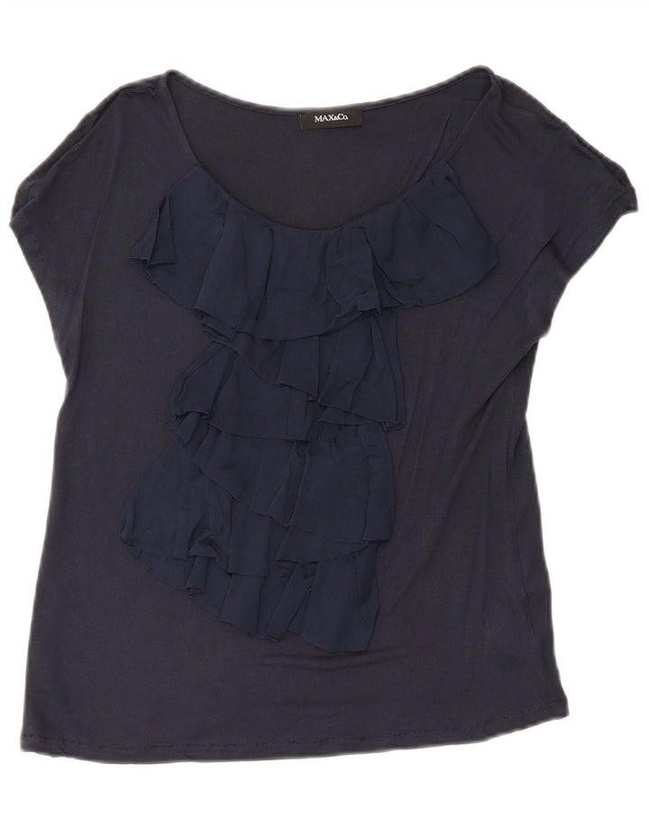 Bluzka damska Max & Co. Top UK 8 Small Granatowa wiskoza