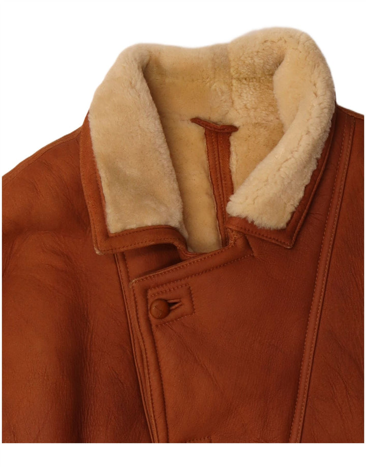 Męska kurtka shearling VINTAGE IT 50, duża, brązowa