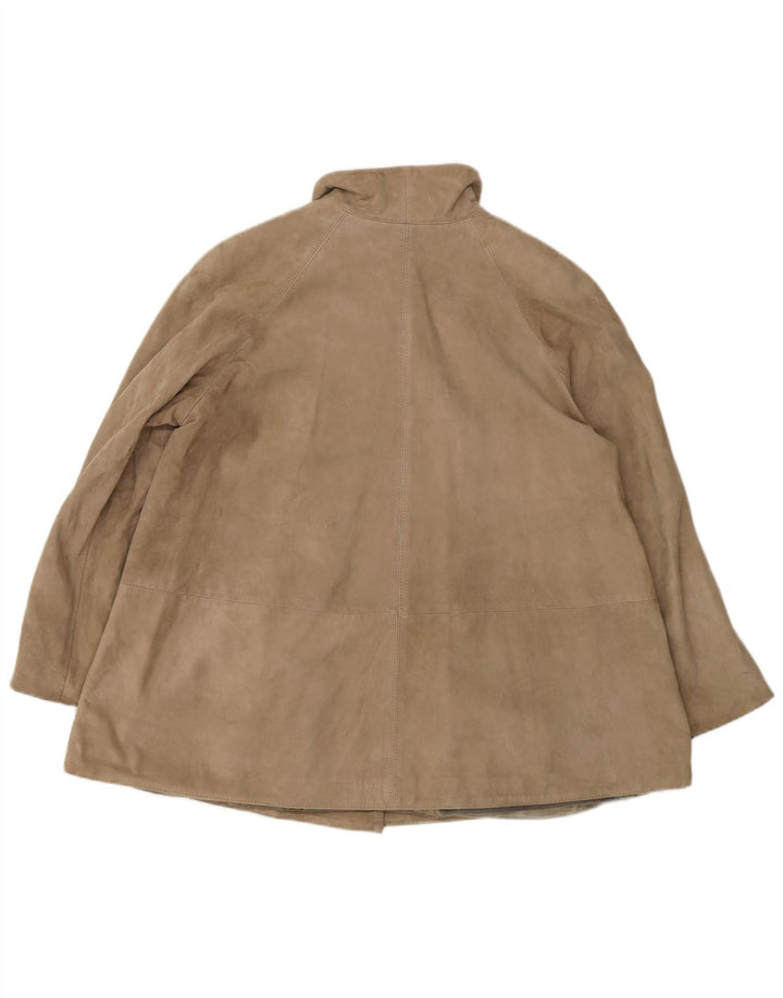 Kurtka zamszowa damska VINTAGE UK 10 mała, beżowa, skórzana