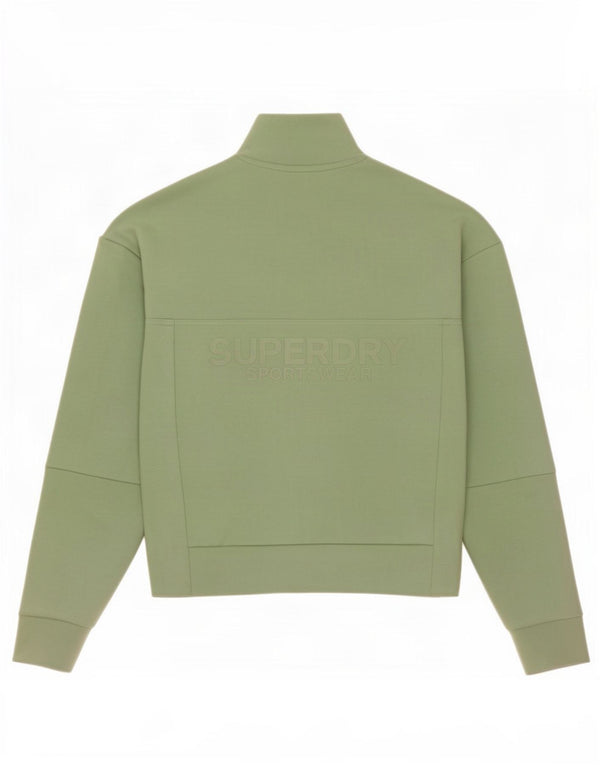 Damski sweter oversize Superdry z grafiką i zamkiem błyskawicznym, UK 6 XS, zielony