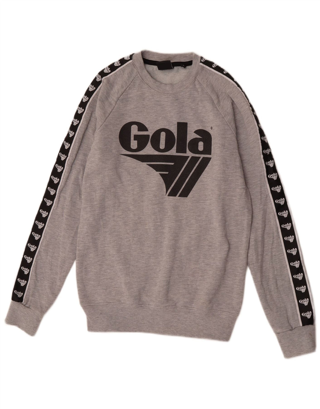 Męska bluza z grafiką Gola, mała, szara, bawełniana w bloki kolorów