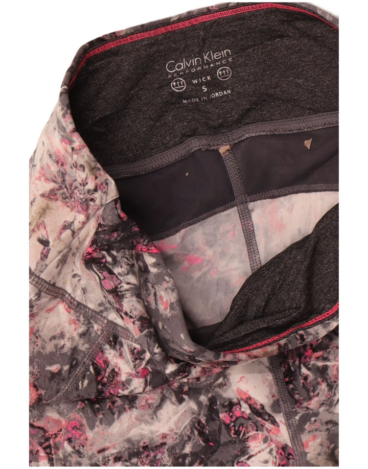 Damskie legginsy Calvin Klein z abstrakcyjnym wzorem UK 8, małe, wielokolorowe
