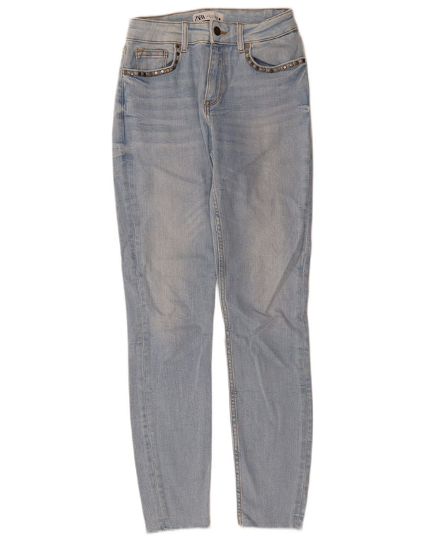 Damskie jeansy skinny Zara EU 36 XS W26 L28 Niebieskie bawełniane
