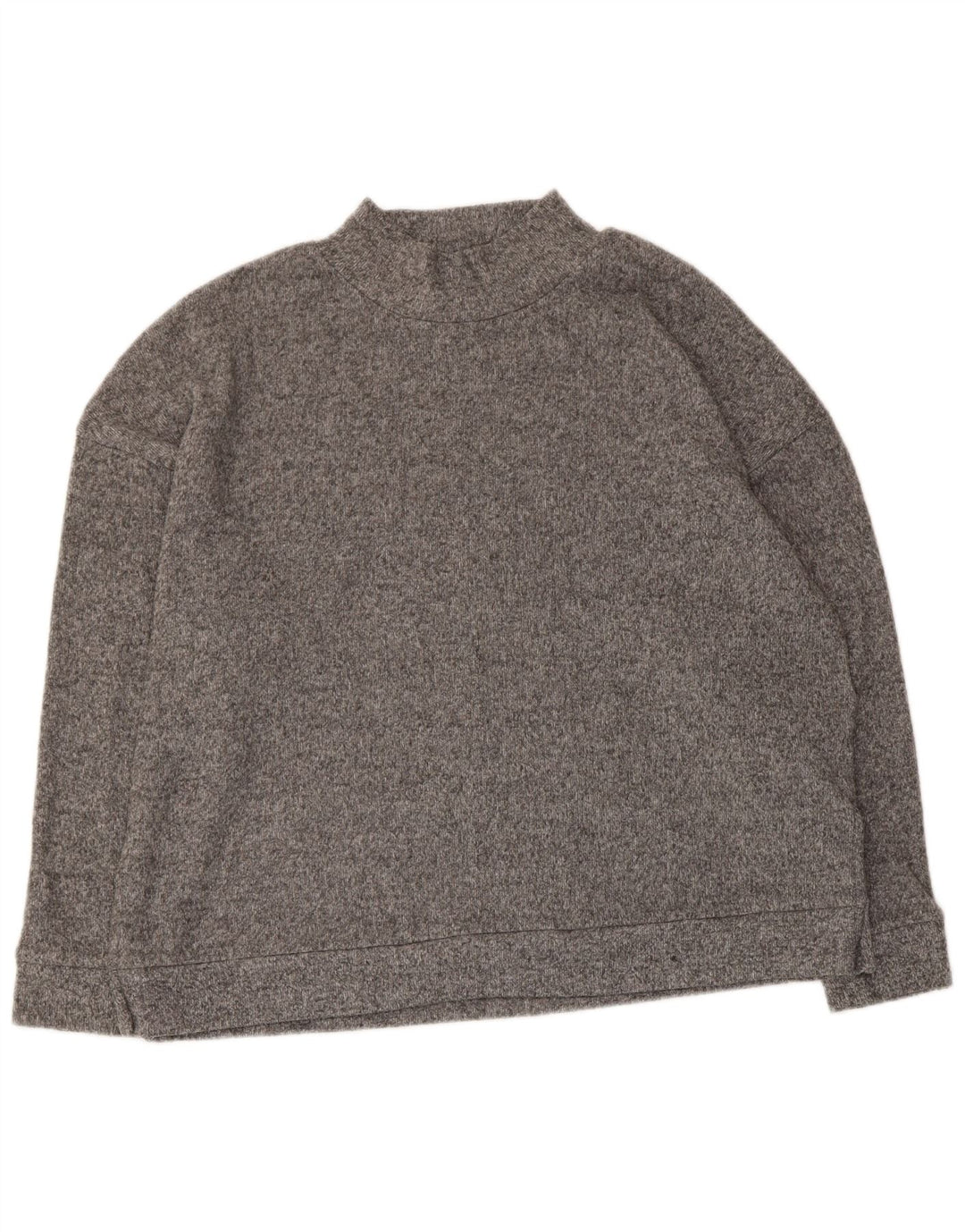 MARKS & SPENCER Damski sweter z golfem UK 16, duży, szary, nakrapiany