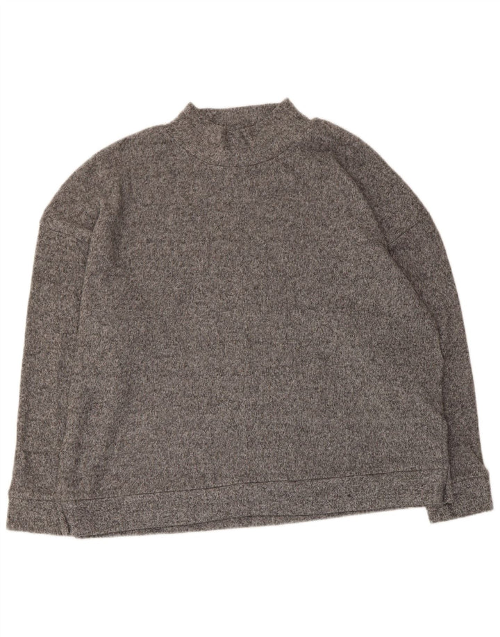 MARKS & SPENCER Damski sweter z golfem UK 16, duży, szary, nakrapiany