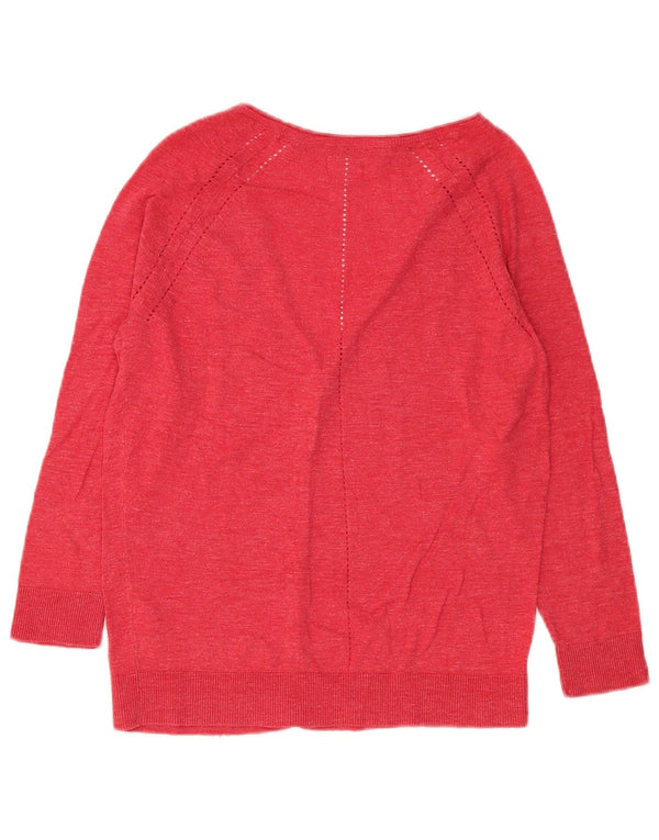 Damski sweter rozpinany Fat Face UK 10, mały, czerwony, nakrapiany, bawełniany