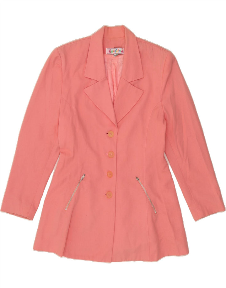 VINTAGE Womens 4 Button Blazer Jacket EU 38 Medium Pink Polyester Vintage Vintage and Second-Hand Vintage from Messina Hembry 