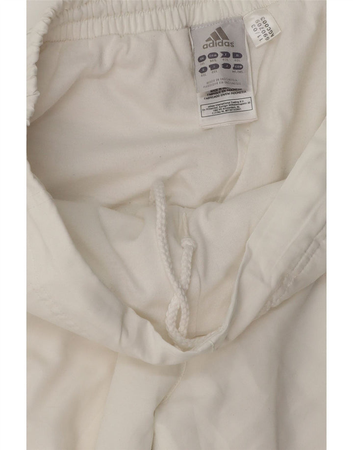Damskie spodnie dresowe Adidas UK 14, duże, białe, poliestrowe