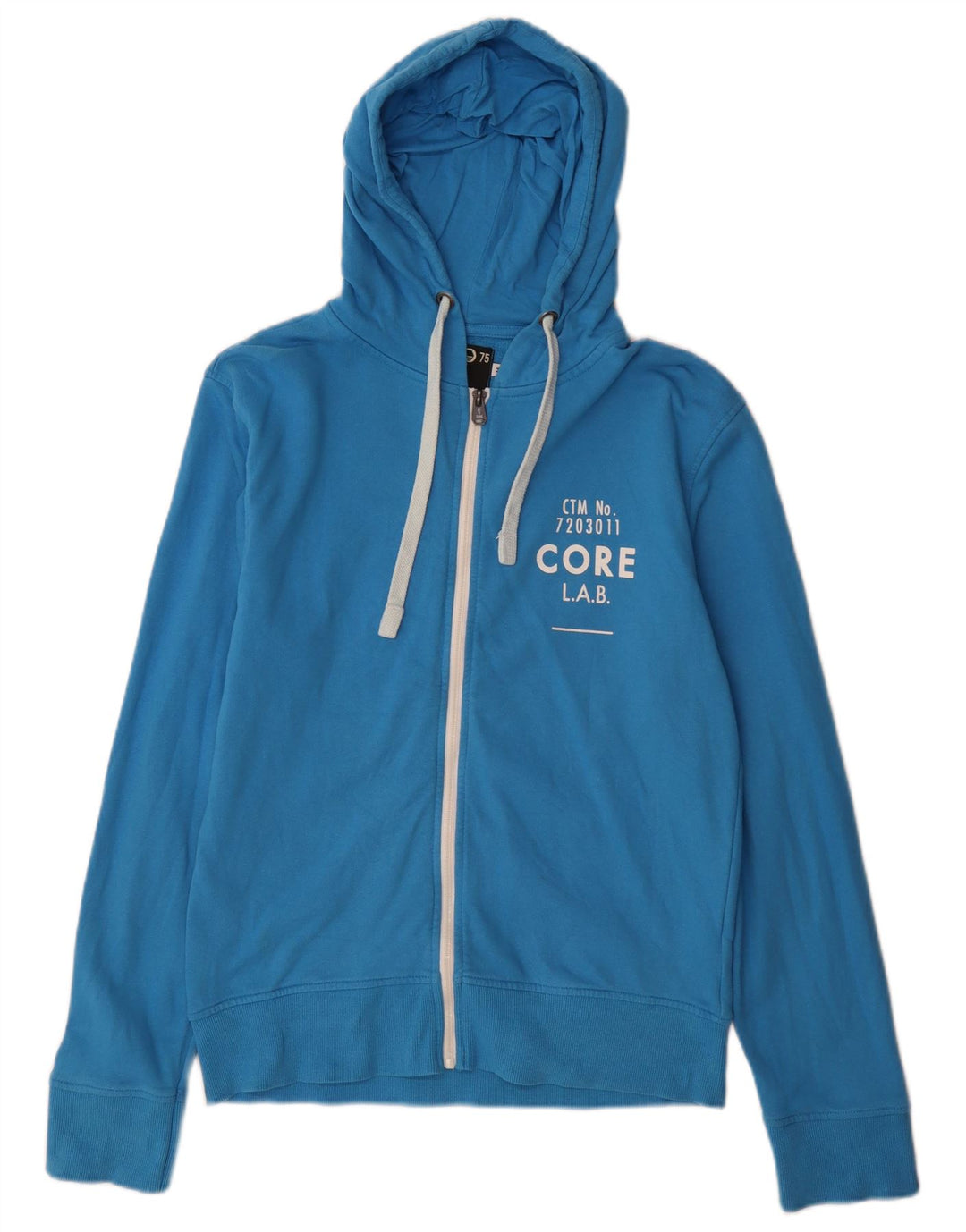 Męski sweter z kapturem i zamkiem błyskawicznym Jack & Jones, średnioniebieski, bawełniany