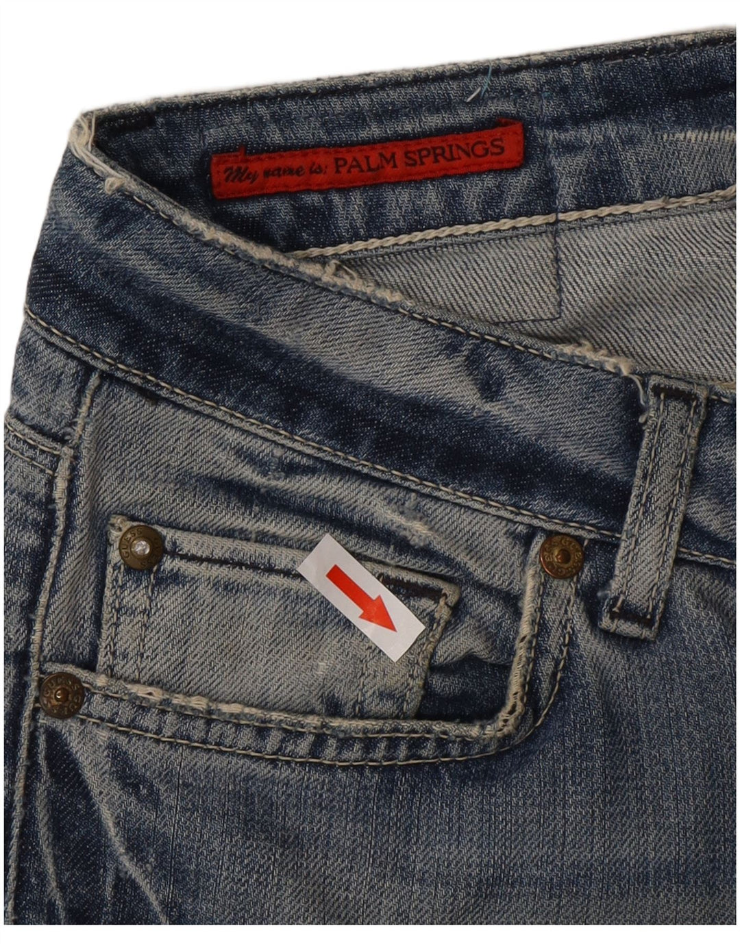 Guess Damskie Proste Dżinsy W32 L27 Niebieskie Bawełniane