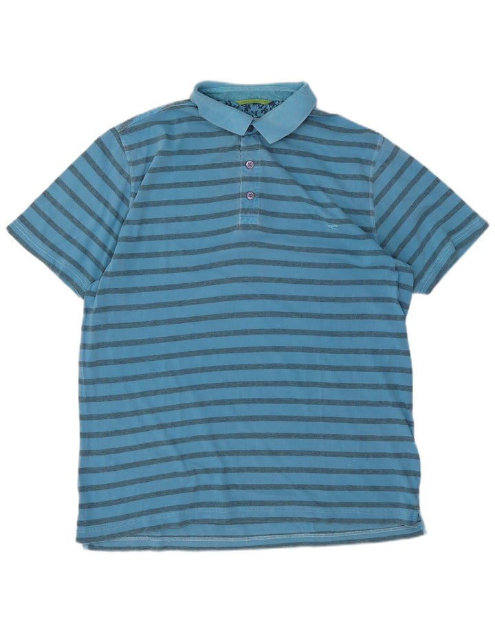 Męska koszulka polo Camel Active, duża, niebieska, bawełniana w paski