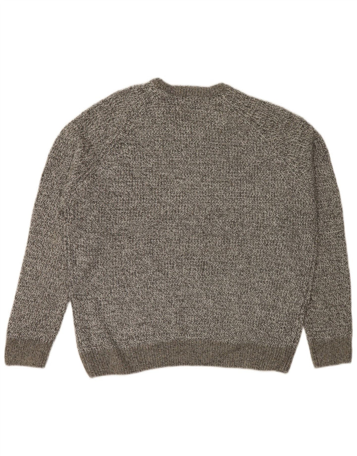 Marks & Spencer Męski sweter z okrągłym dekoltem 2XL Szary, nakrapiany akryl