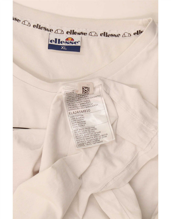 Męski T-shirt z grafiką Ellesse, XL, biały