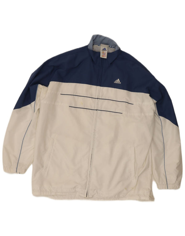 Damska bluza dresowa Adidas Oversize UK 16, duża, biała, z blokami kolorów