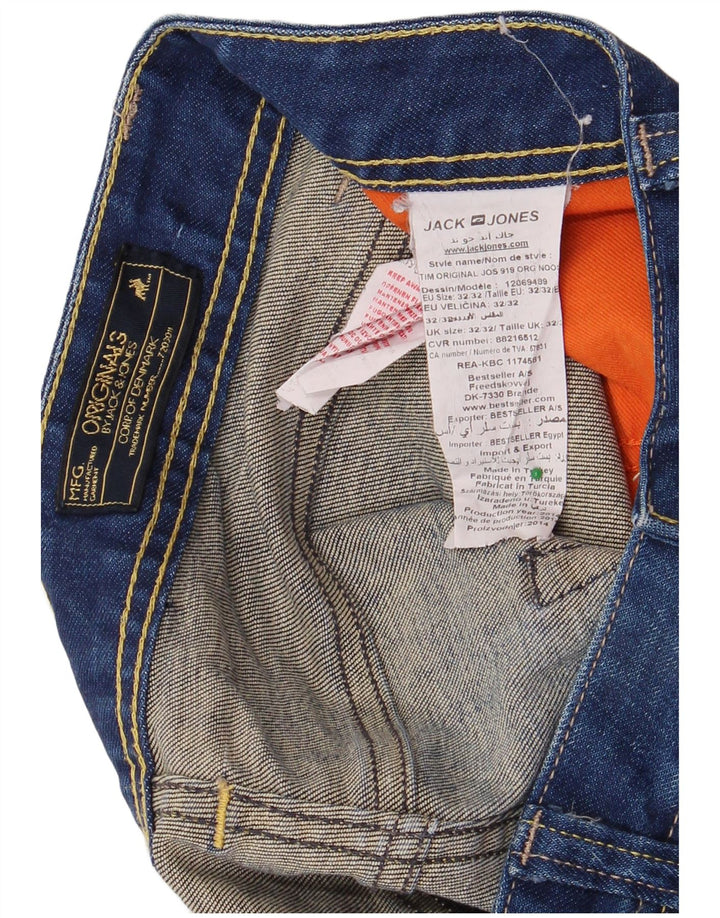 JACK & JONES Męskie jeansy slim W32 L32 Niebieskie, bawełniane