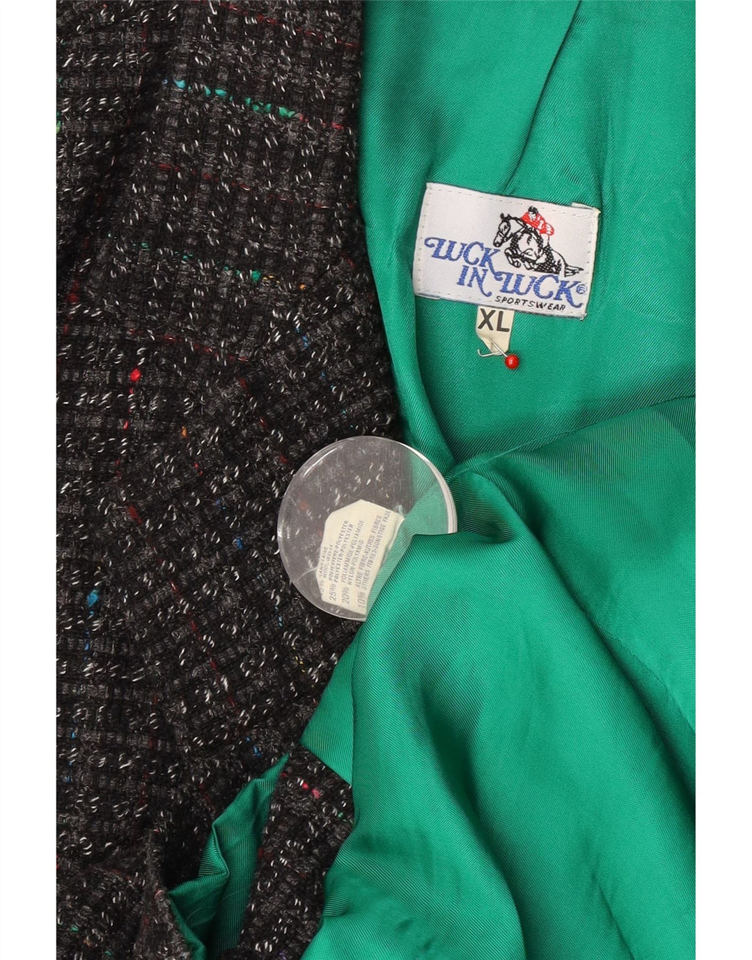 Luck in Luck Męska marynarka zapinana na 3 guziki UK 42 XL Szara wełniana nakrapiana