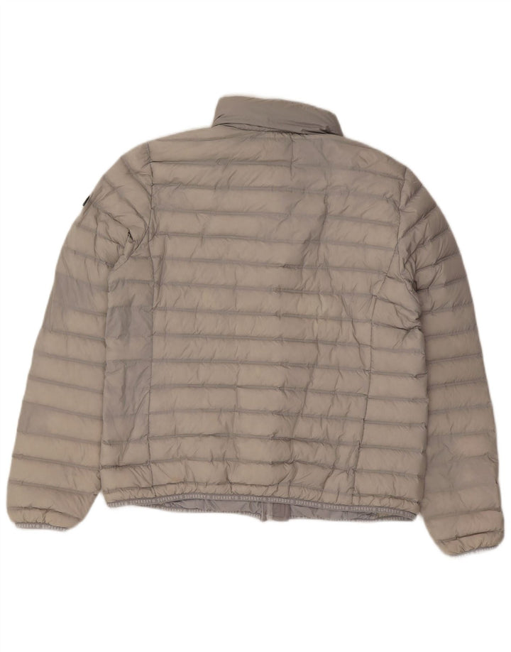 Damska wyściełana kurtka z kapturem Superdry UK 16, duża, szary nylon