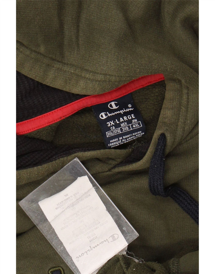 Męski sweter z kapturem i grafiką CHAMPION 3XL, bawełna khaki