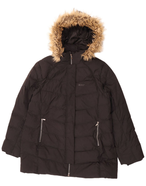 Damski ocieplany płaszcz z kapturem Mountain Warehouse UK 18 XL, czarny poliester