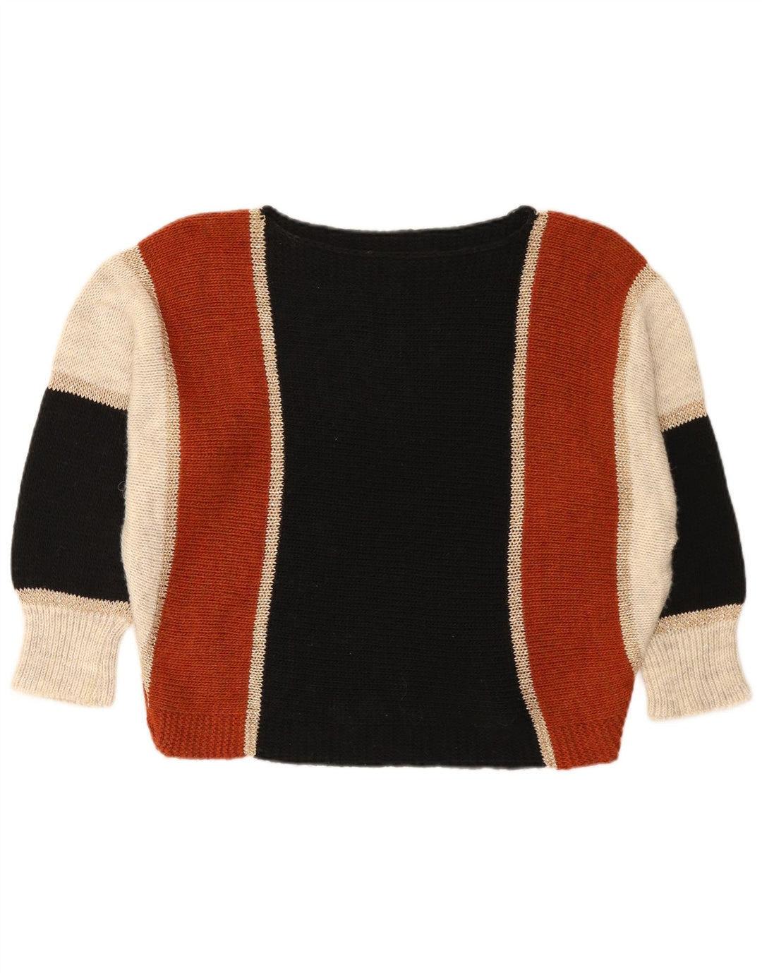 Sweter damski w stylu vintage z dekoltem w łódkę UK 16, duży, wielokolorowy