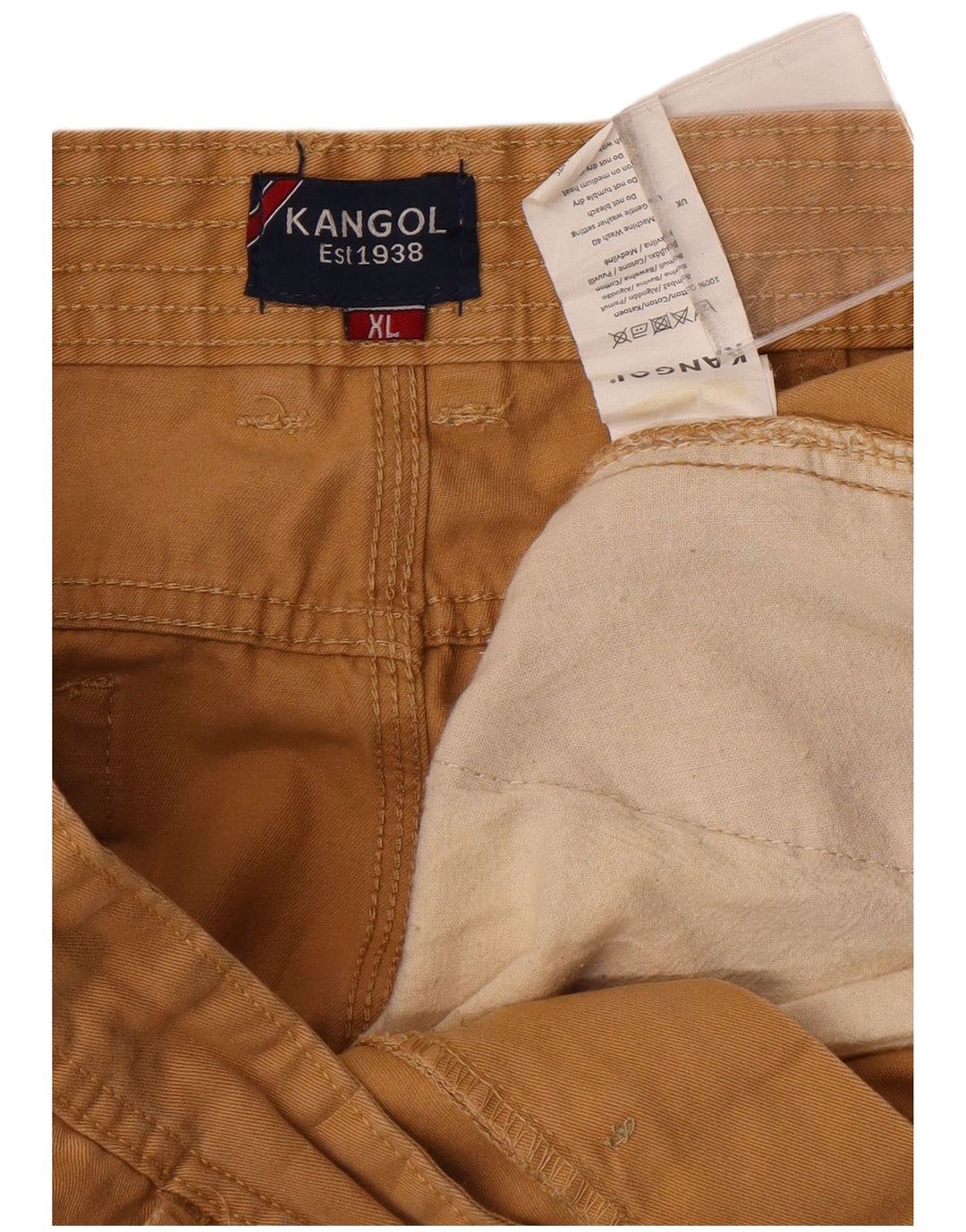 KANGOL Mens Chino Shorts XL W38 Beige Cotton