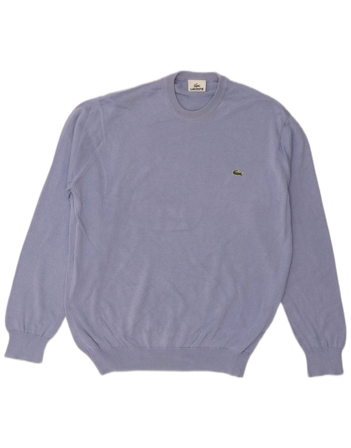 Męski sweter z okrągłym dekoltem LACOSTE, rozmiar 5, duży, niebieski, bawełniany