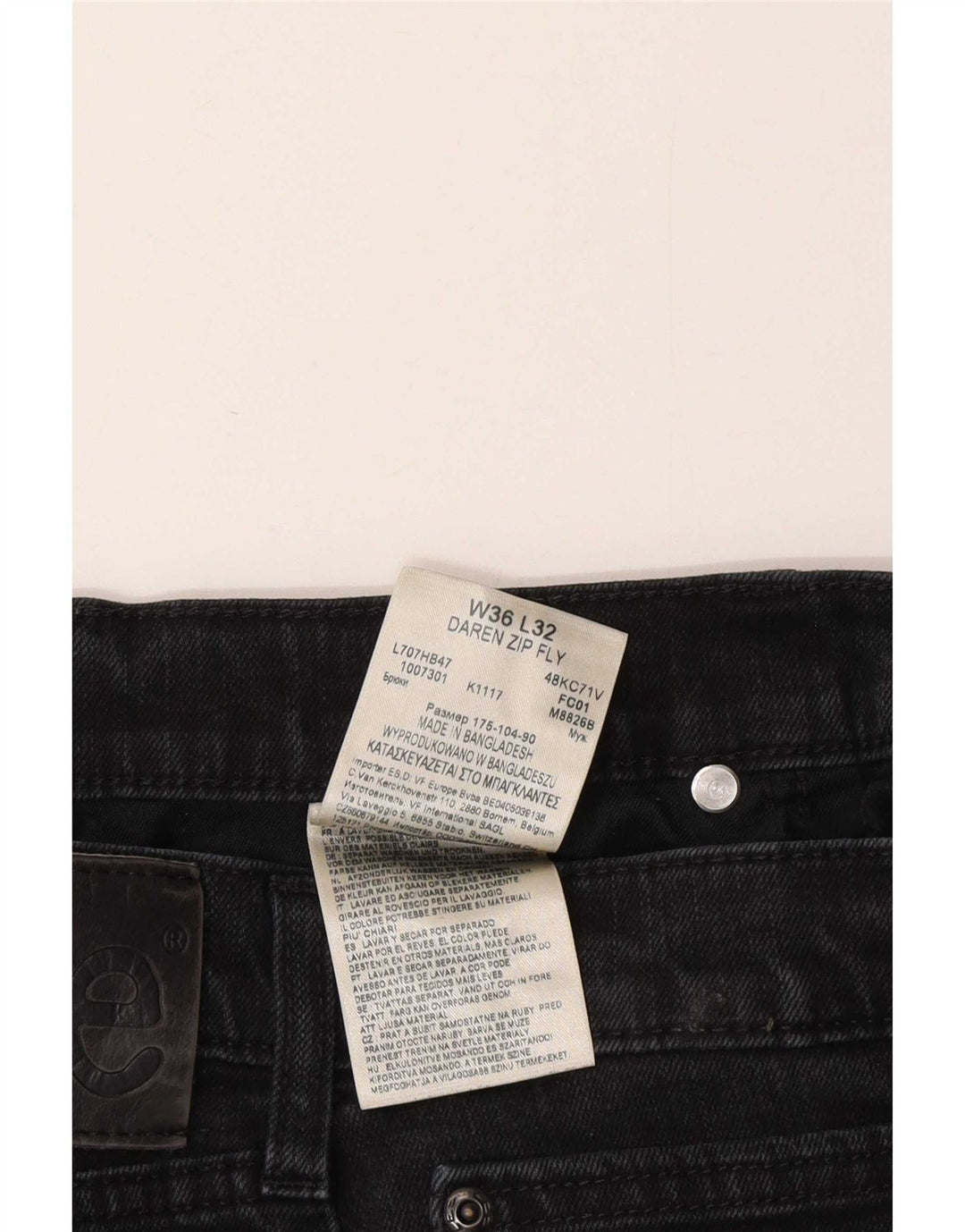 Męskie jeansy Lee Daren Zip Fly W36 L32 Szara bawełna