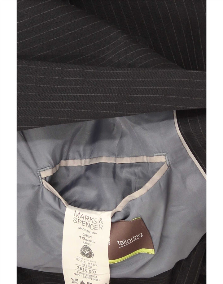 Marks & Spencer Męska długa marynarka UK 44 XL w granatowe prążki