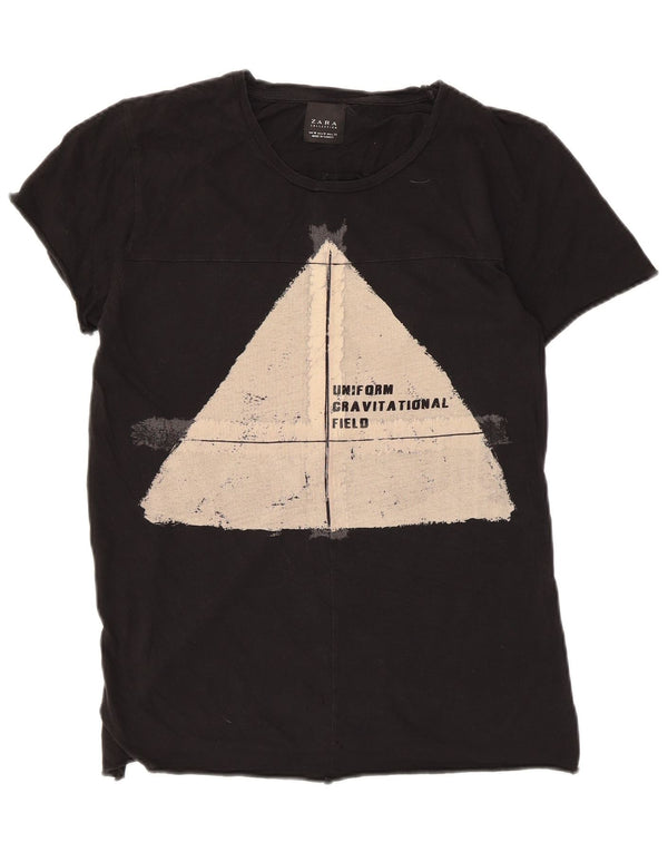 Damska koszulka z grafiką Zara Top UK 12 Medium Black