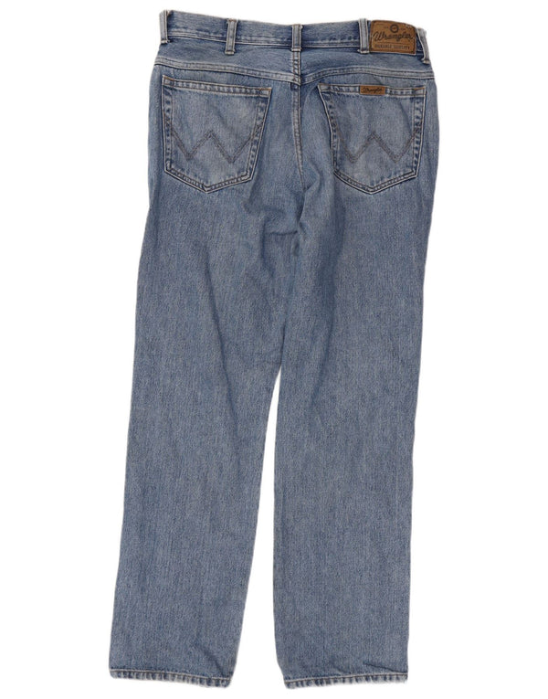 Męskie jeansy Wrangler o prostym kroju W34 L32, niebieska bawełna