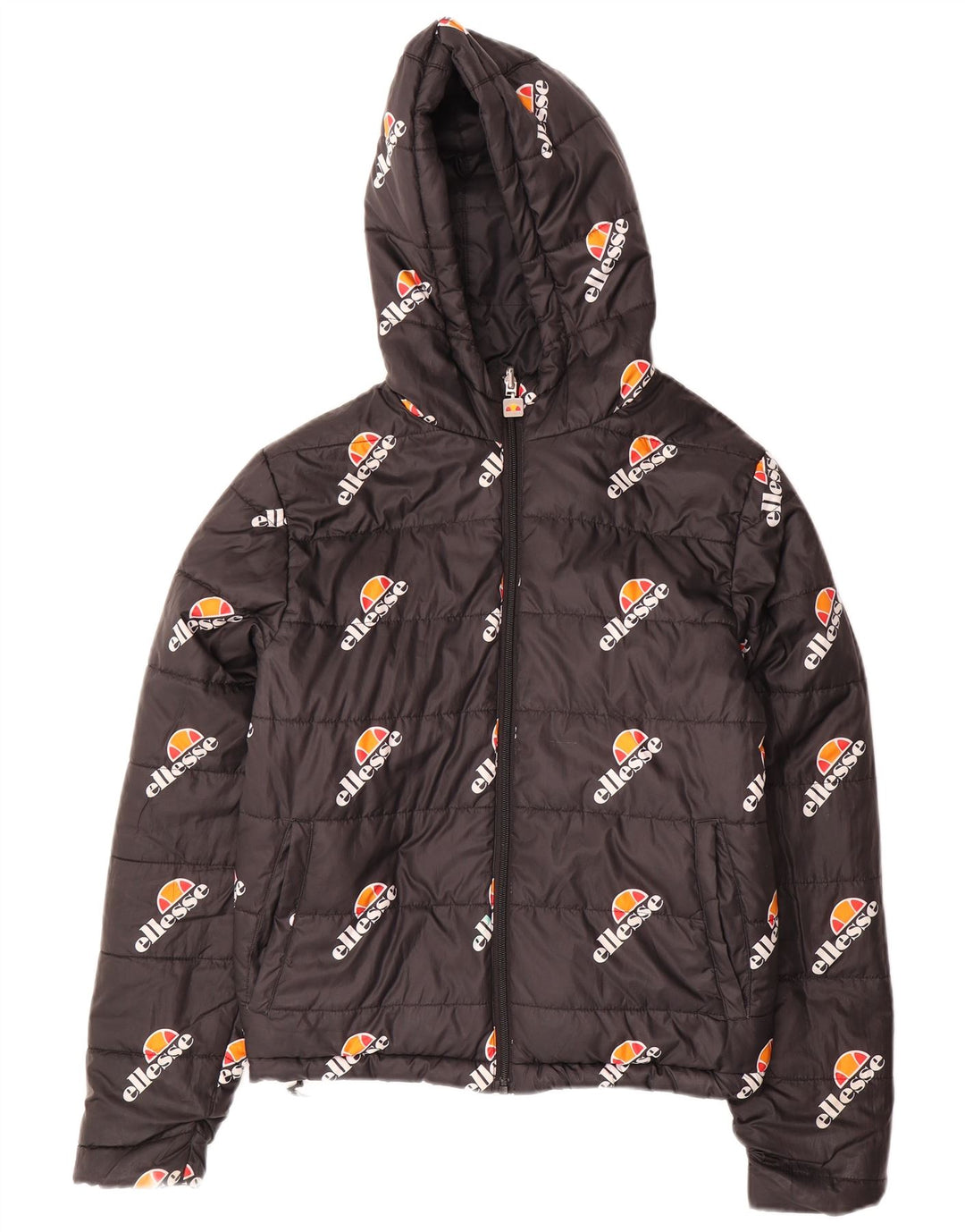 Dwustronna ocieplana kurtka damska Ellesse Oversize z kapturem UK 8 Small Black
