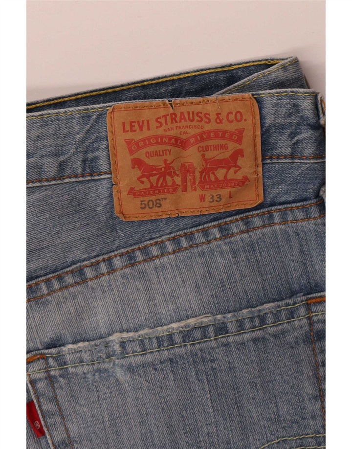 Męskie spodenki jeansowe Levi's 508 w trudnej sytuacji W33 Średnioniebieskie bawełniane