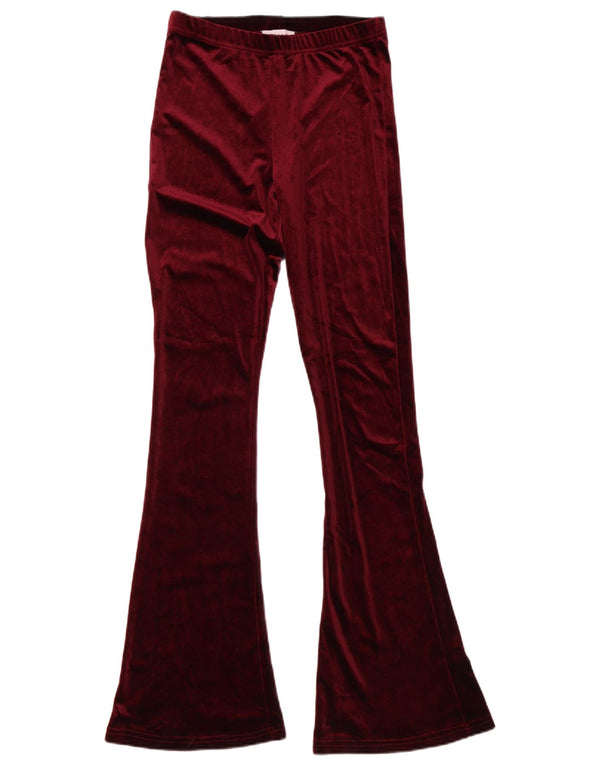 Damskie aksamitne spodnie Casual Topshop UK 8 Small W27 L33 Burgundowe