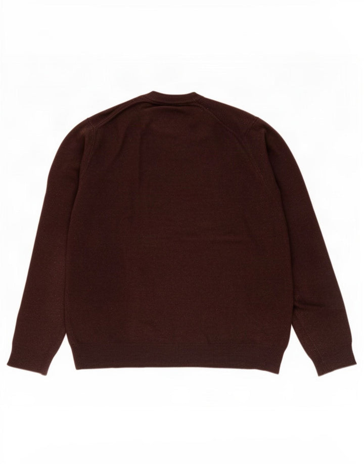Męski sweter Calvin Klein z okrągłym dekoltem, średnio brązowa wełna
