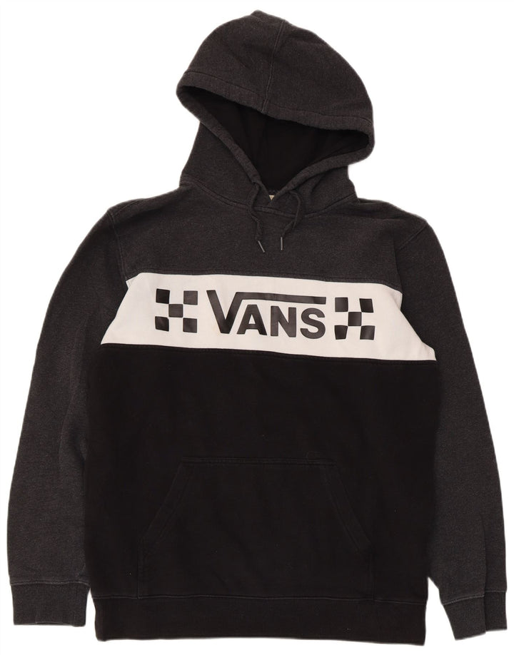 Męski sweter z kapturem Vans z grafiką, średnioszary, bawełniany z blokami kolorów