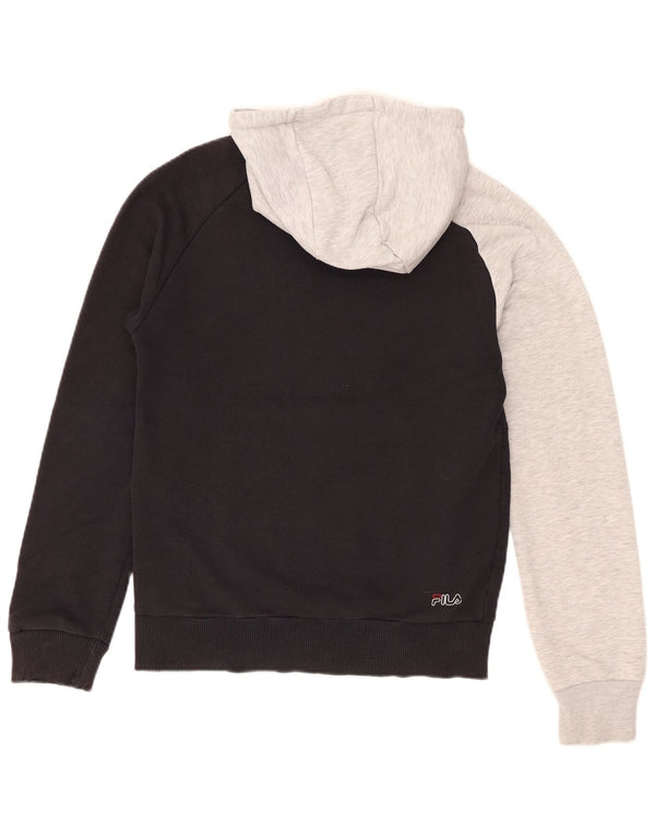 Męska bluza z kapturem Fila o regularnym kroju, z grafiką, XS, czarna, z blokami kolorów, bawełniana