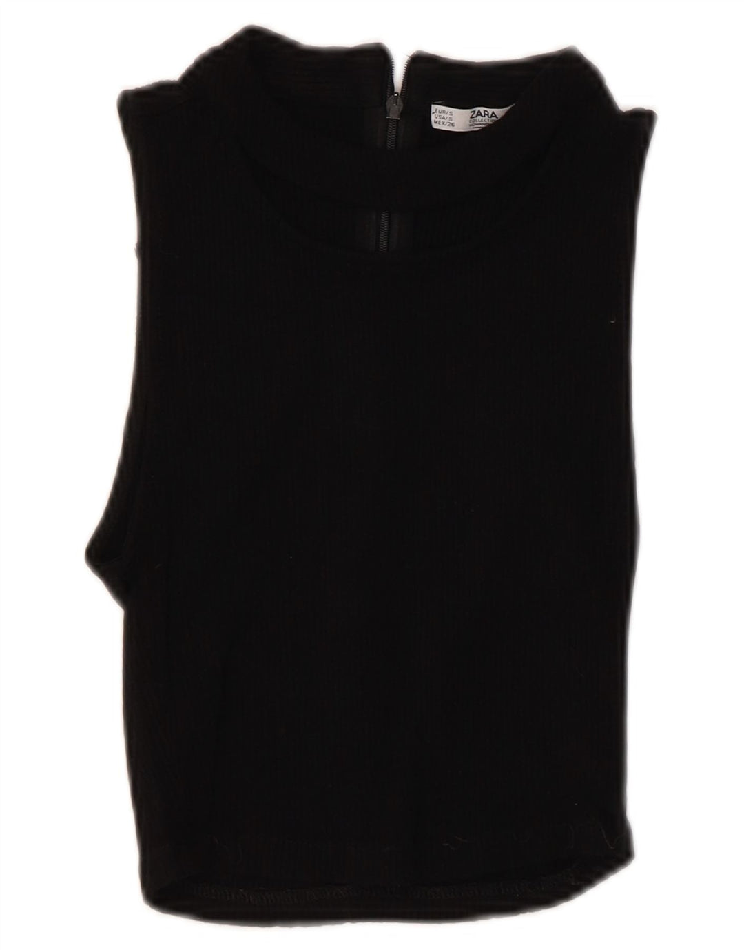 Damski krótki top bez rękawów Zara UK 8 Small, czarna wiskoza