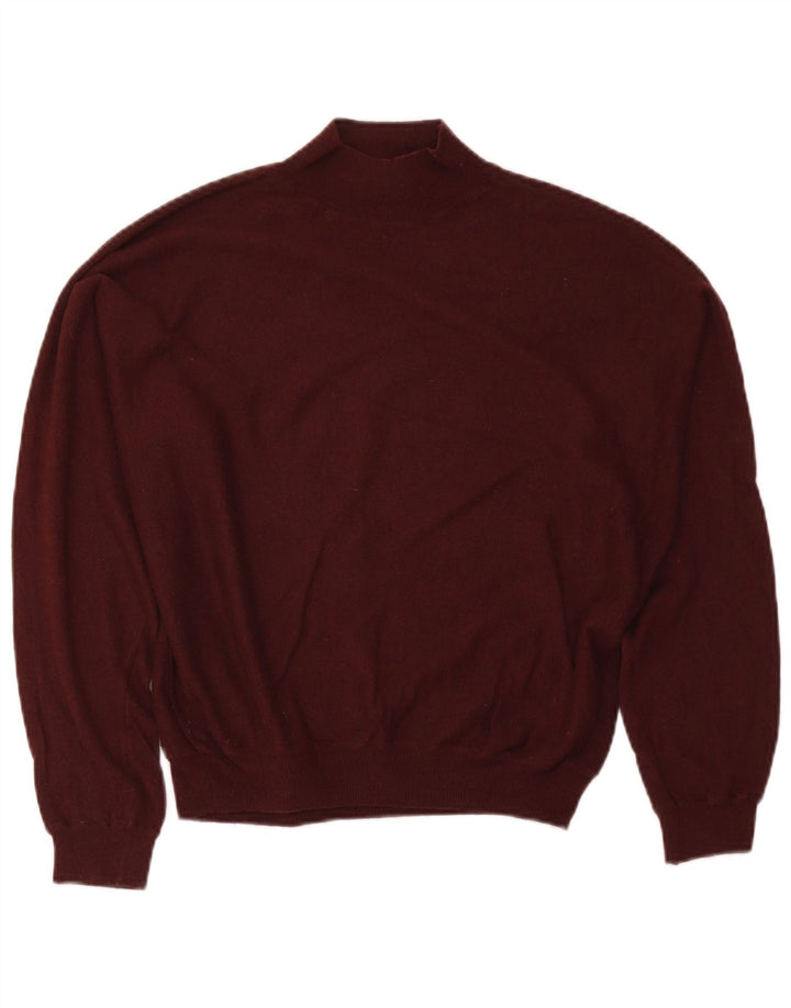 Damski sweter oversize z golfem Zara UK 14, średni burgund
