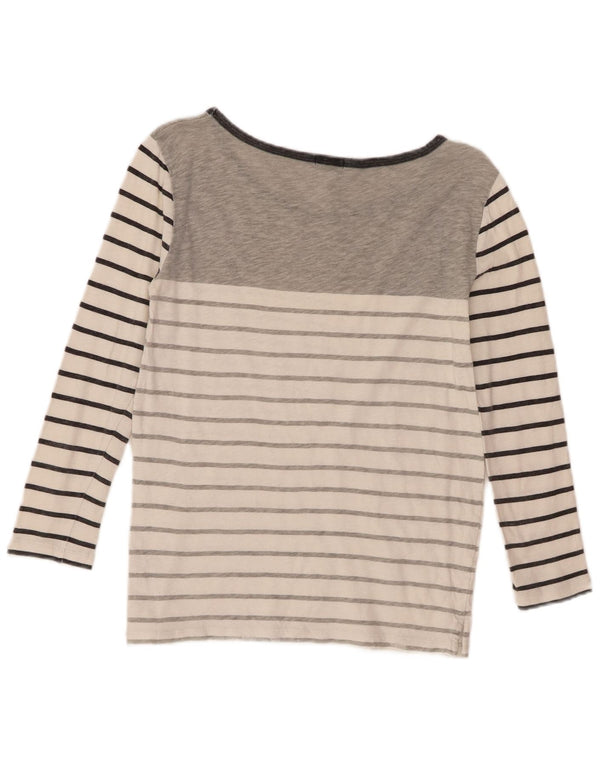 Damski top J. Crew z długim rękawem, UK 6 XS, bawełniany w szare paski