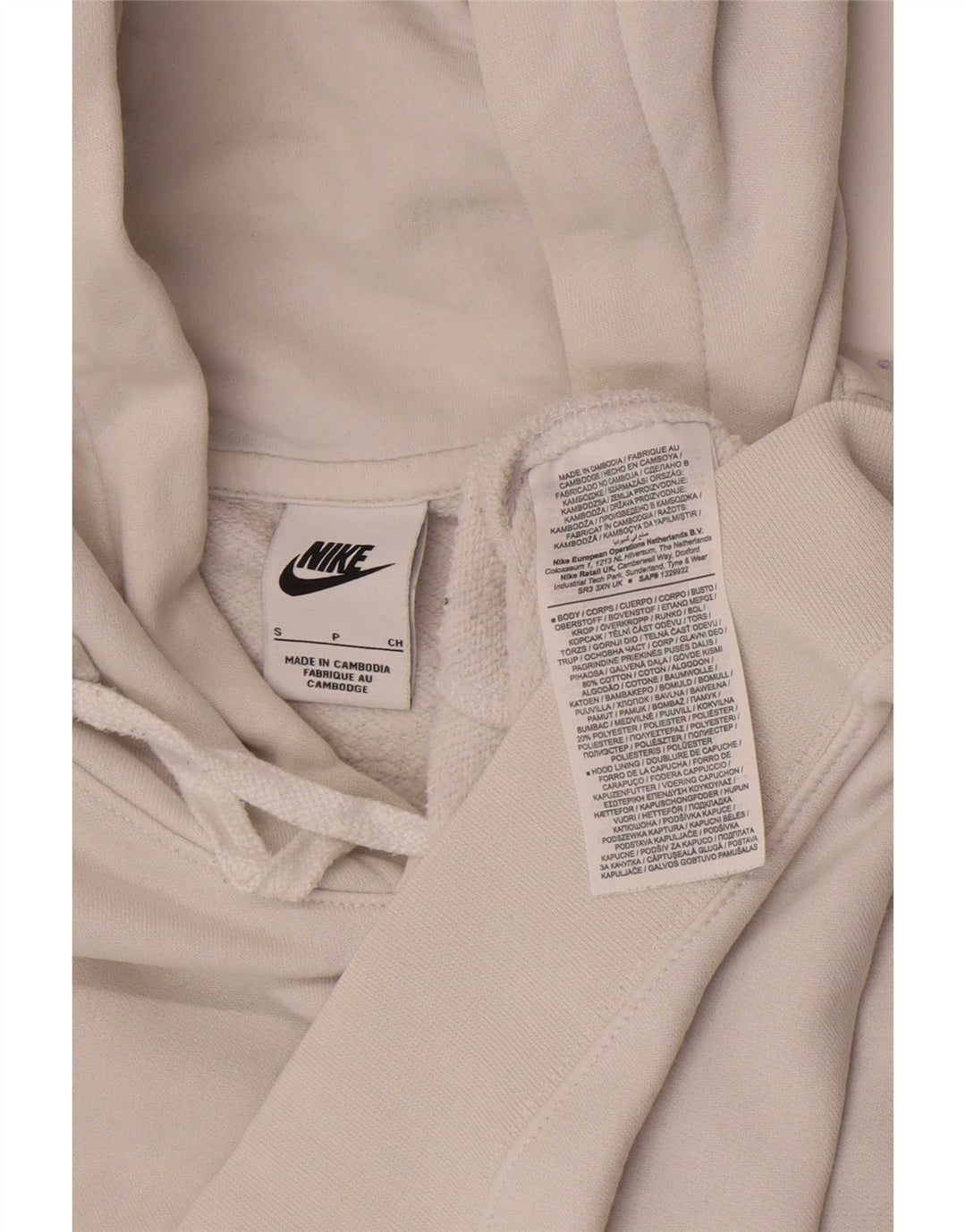 Męski sweter z kapturem Nike, mały, biały, bawełniany