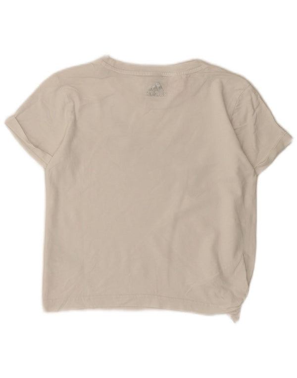 Adidas Dziewczęca koszulka z grafiką Top 11-12 lat Biała bawełna