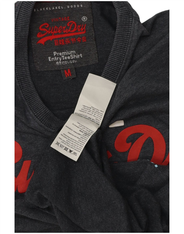 Męski T-shirt z grafiką Superdry, średnioszary, bawełniany
