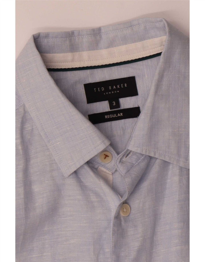 Koszula męska Ted Baker o regularnym kroju, rozmiar 3, średnioniebieska, lniana