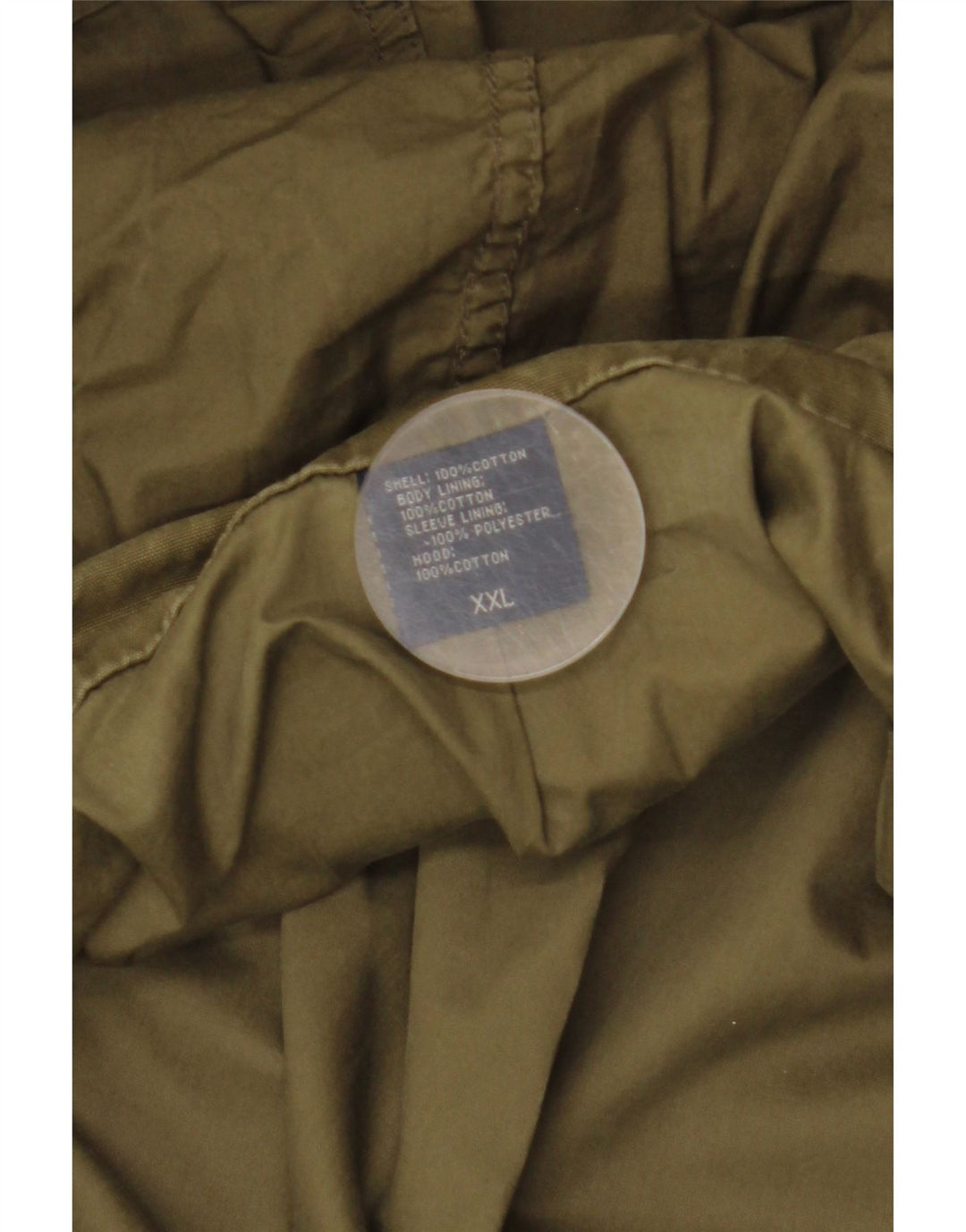 Męska kurtka wojskowa z kapturem VINTAGE UK 44 2XL Khaki, bawełna